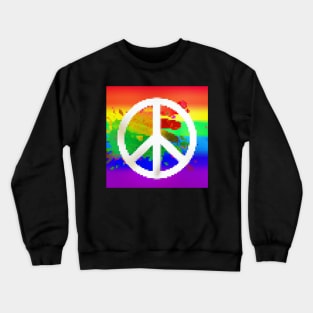 Rainbow Peace sign Glitch 2 Crewneck Sweatshirt